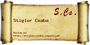 Stigler Csaba névjegykártya